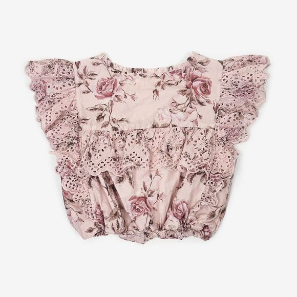 Gap x LoveShackFancy Floral Ruffle Button-Front Top Size XXL Girls Pink Boho - Picture 2 of 2